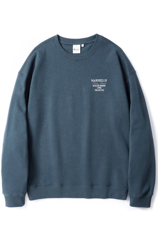 KULTE - 스웨트셔츠 - Small lettering crewneck Blue