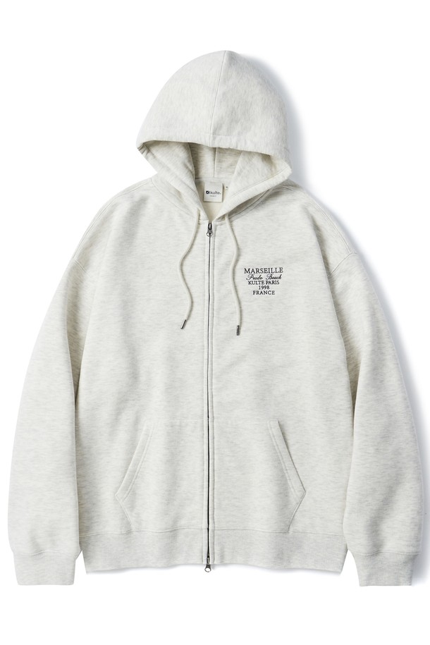 KULTE - 후디 - Small lettering zip-up O.B.melange