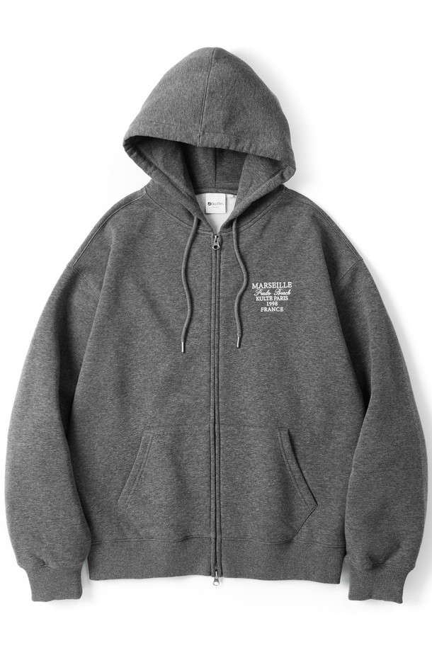 KULTE - 후디 - Small lettering zip-up C.M.grey