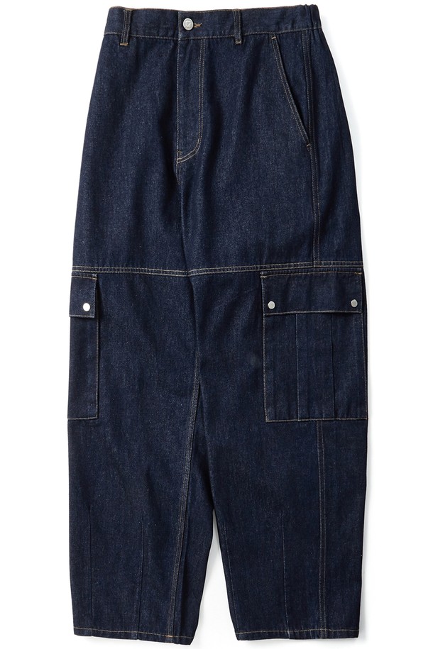 KULTE - 데님 - Washed cargo denim pants Indigo