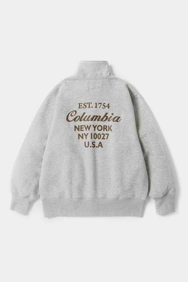 COLUMBIA UNIVERSITY - 스웨트셔츠 - CU BIG SCRIPT TERRY H/ZIP SWEATSHIRTS M그레이