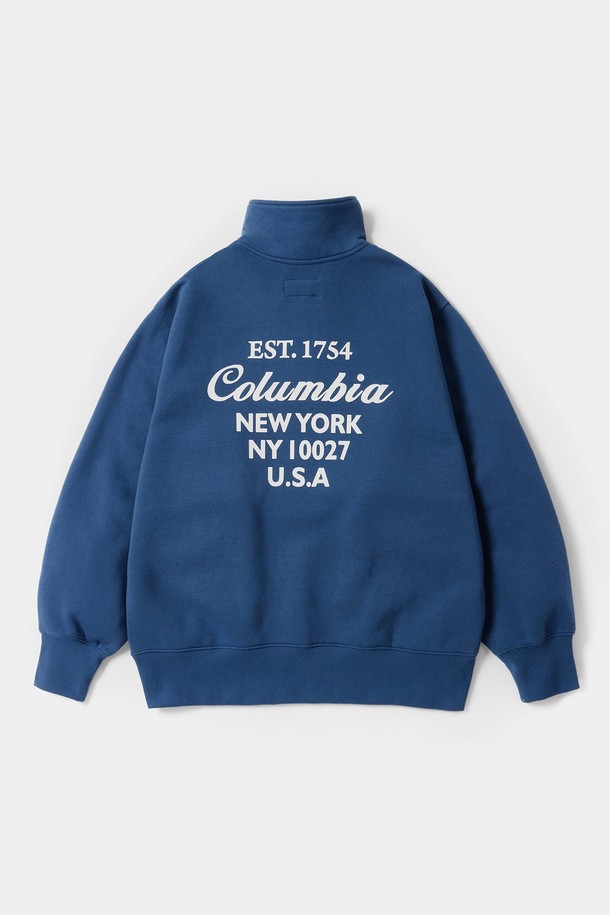 COLUMBIA UNIVERSITY - 스웨트셔츠 - CU BIG SCRIPT TERRY H/ZIP SWEATSHIRTS 프렌치블루