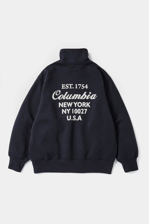 COLUMBIA UNIVERSITY - 스웨트셔츠 - CU BIG SCRIPT TERRY H/ZIP SWEATSHIRTS 크라운네이비