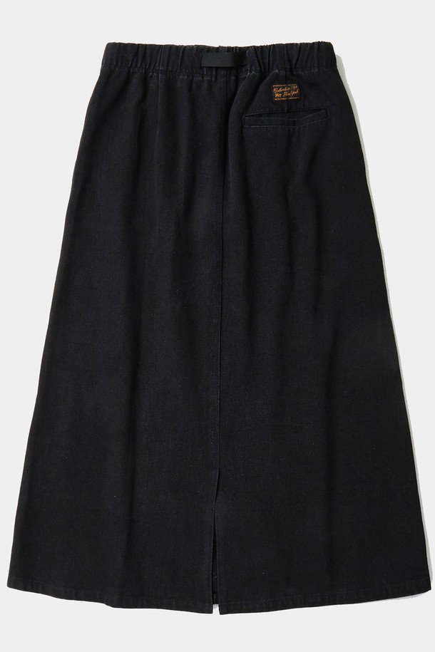 COLUMBIA UNIVERSITY - 롱스커트 - SL-LABEL BELTED DENIM SKIRT 블랙데님