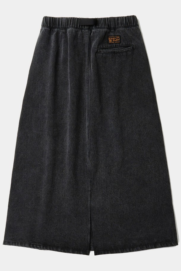 COLUMBIA UNIVERSITY - 롱스커트 - SL-LABEL BELTED DENIM SKIRT 그레이데님