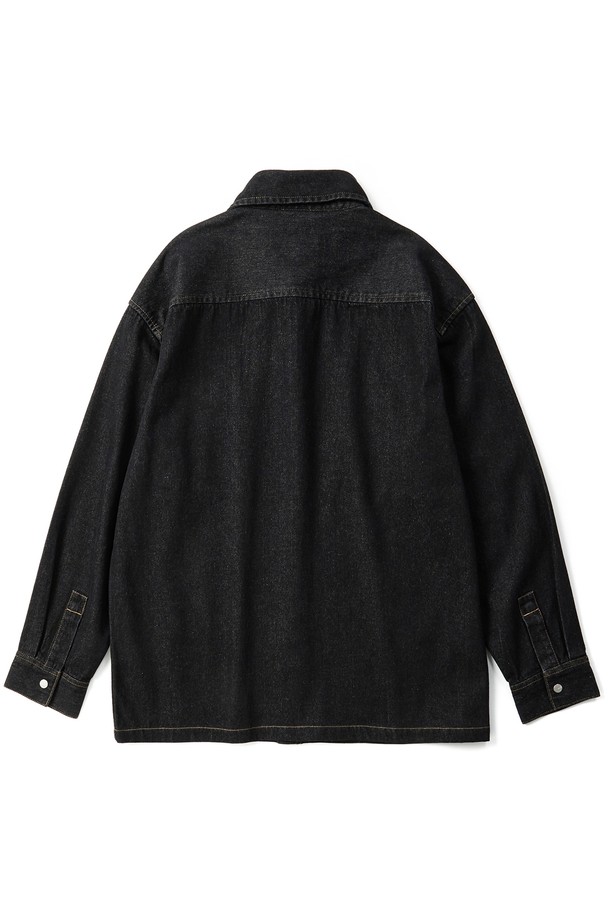 KULTE - 캐주얼셔츠 - Washed work denim shirt Black