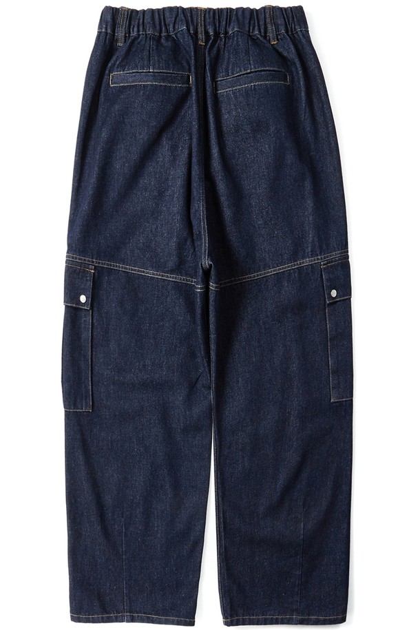 KULTE - 데님 - Washed cargo denim pants Indigo