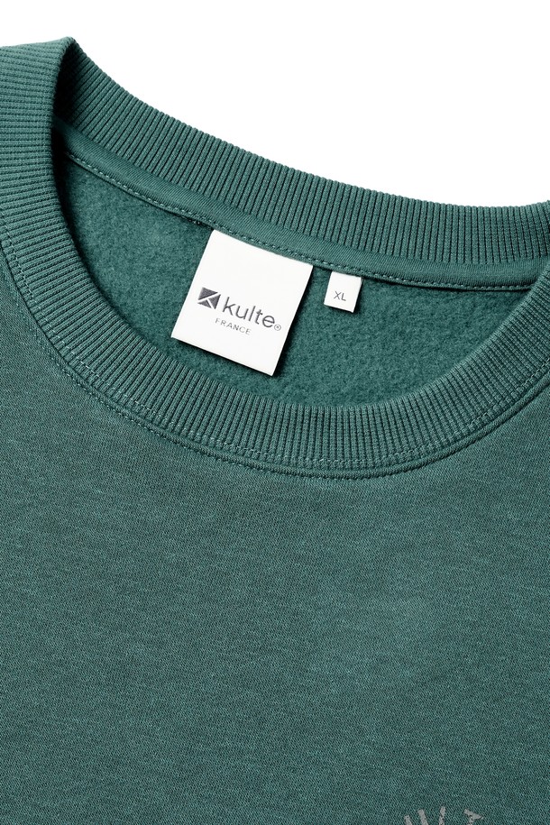 KULTE - 스웨트셔츠 - Swirl logo crewneck D.green