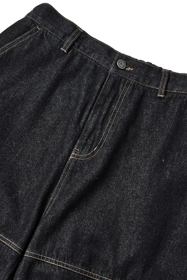 KULTE - 데님 - Washed cargo denim pants Black