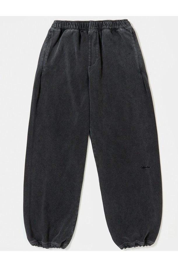 COLUMBIA UNIVERSITY - 조거/스웨트팬츠 - TINY SCRIPT DENIM TERRY LOOSE SWEATPANTS 블랙데님