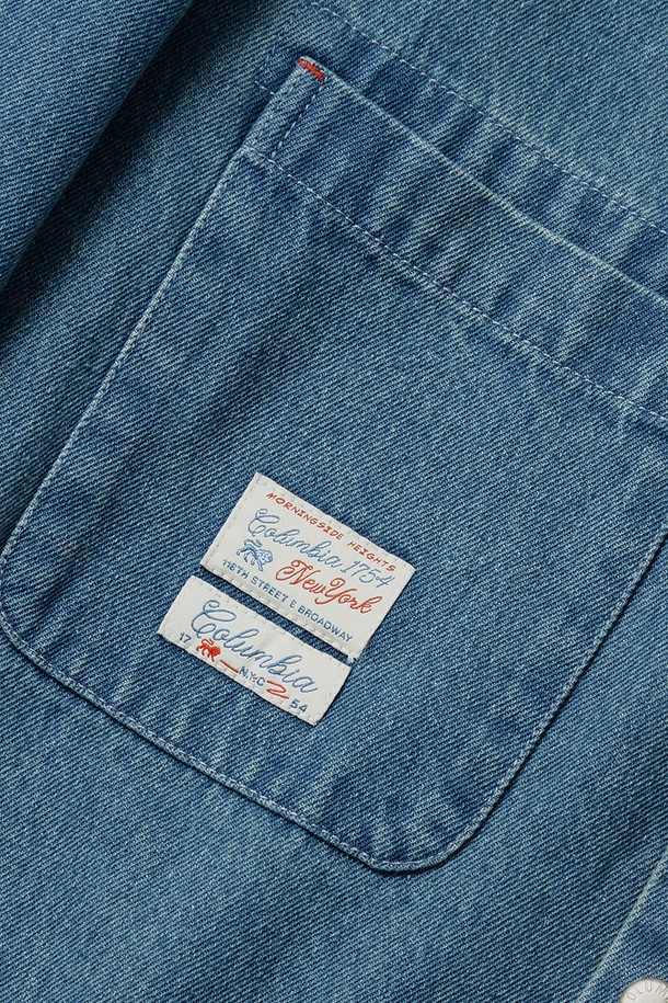 COLUMBIA UNIVERSITY - 캐주얼셔츠 - SL-LABEL OVER-FIT DENIM SHIRTS 라이트데님