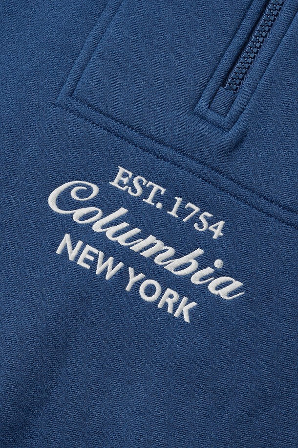 COLUMBIA UNIVERSITY - 스웨트셔츠 - CU BIG SCRIPT TERRY H/ZIP SWEATSHIRTS 프렌치블루