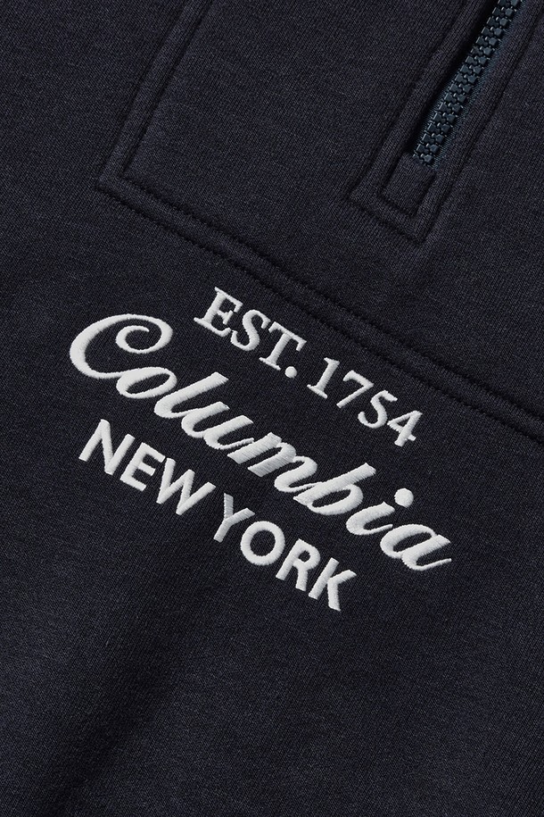 COLUMBIA UNIVERSITY - 스웨트셔츠 - CU BIG SCRIPT TERRY H/ZIP SWEATSHIRTS 크라운네이비