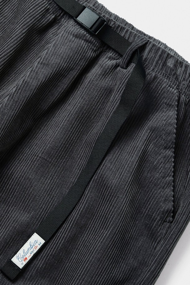 COLUMBIA UNIVERSITY - 캐주얼팬츠 - SL-LABEL BELTED ALL-ROUND CORDUROY PANTS 차콜