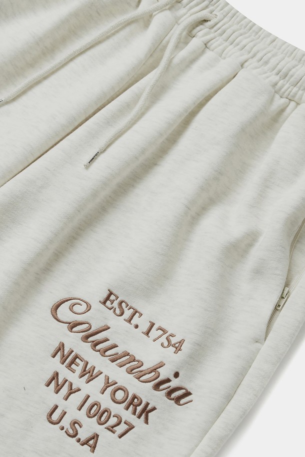 COLUMBIA UNIVERSITY - 조거/스웨트팬츠 - CU BIG SCRIPT FLEECE WIDE SEATPANTS 오트밀