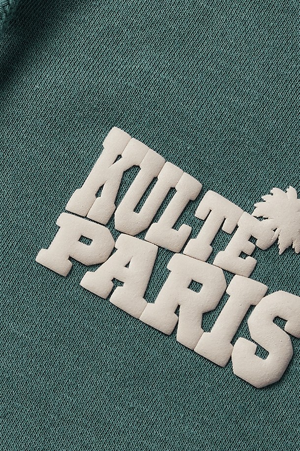 KULTE - 후디 - Palm tree zip-up D.green