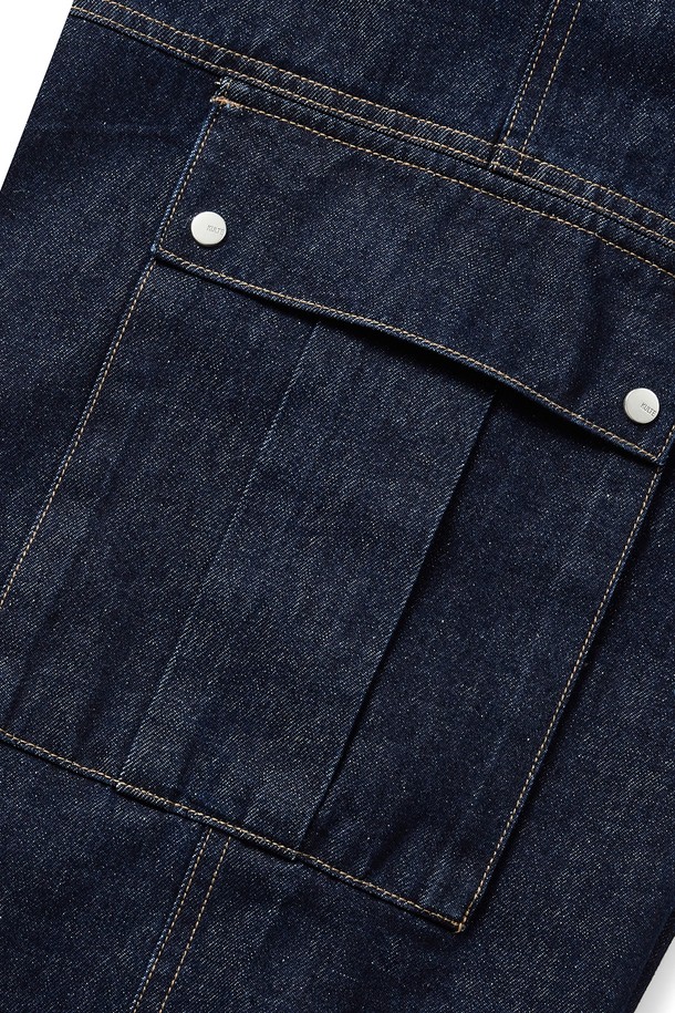 KULTE - 데님 - Washed cargo denim pants Indigo