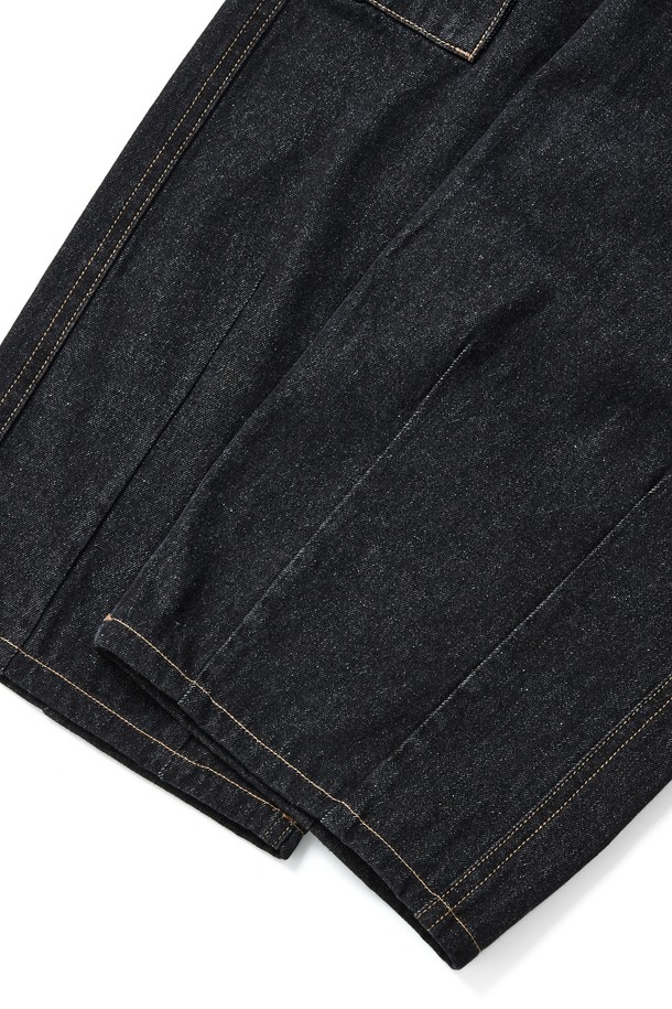 KULTE - 데님 - Washed cargo denim pants Black