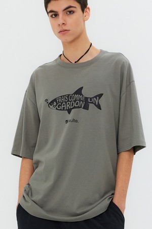 FISH T-SHIRT L.KHAKI