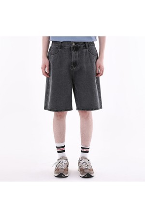 WIDE BURMUDA DENIM SHORT 그레이