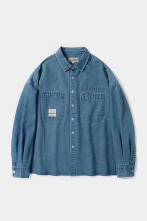 SL-LABEL OVER-FIT DENIM SHIRTS 라이트데님