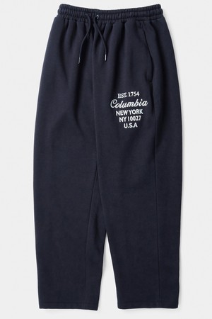 CU BIG SCRIPT FLEECE WIDE SEATPANTS 크라운네이비