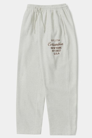 CU BIG SCRIPT FLEECE WIDE SEATPANTS 오트밀