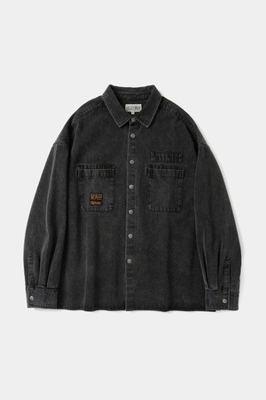 SL-LABEL OVER-FIT DENIM SHIRTS 그레이데님