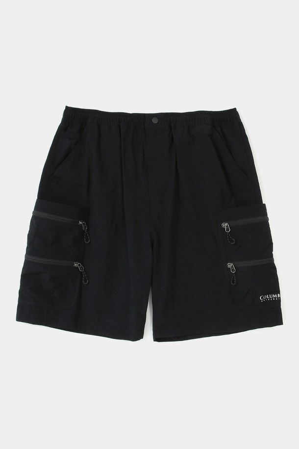 COLUMBIA UNIVERSITY - 하프팬츠 - CU SIG LOGO REGULAR FIT OUTPOCKET SHORTS PANTS 블랙