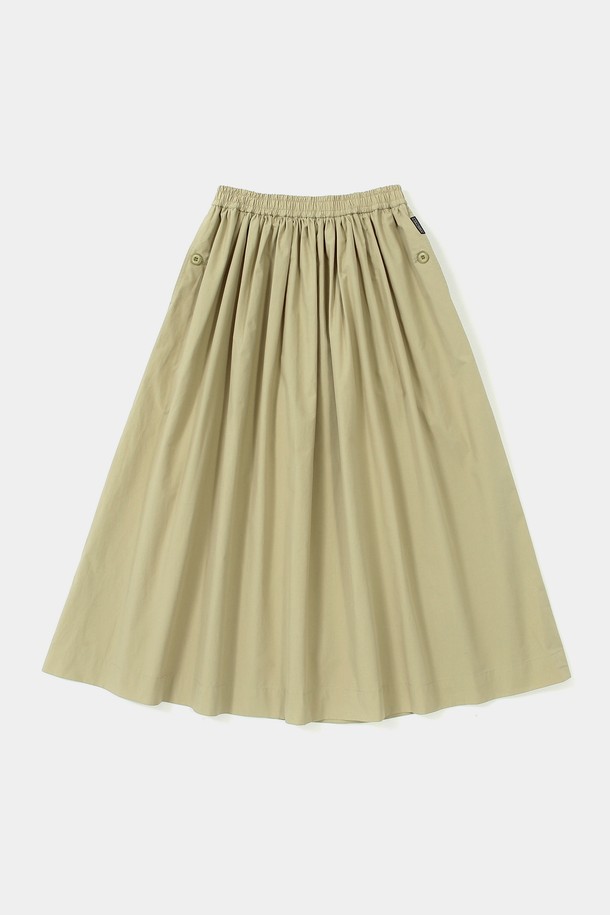 COLUMBIA UNIVERSITY - 롱스커트 - ALL-ROUND PLEATS COTTON LONG SKIRTS 베이지