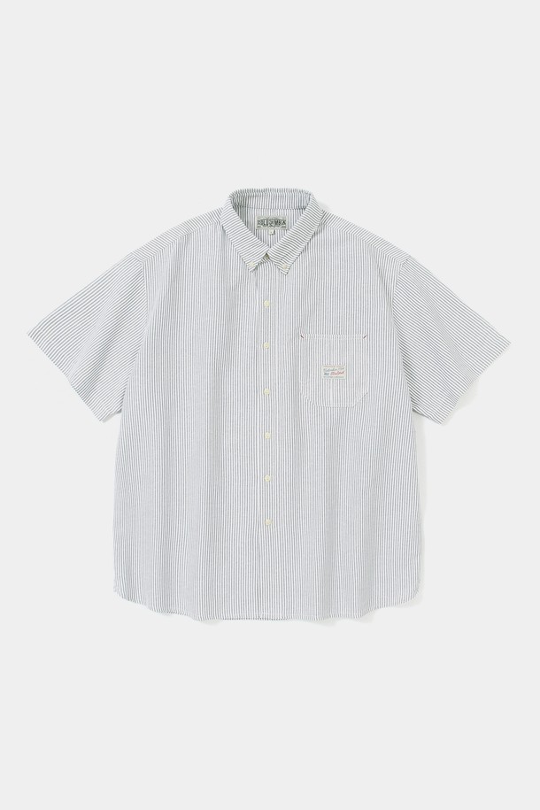 COLUMBIA UNIVERSITY - 반팔셔츠 - SL-LABEL ONE POCKET OXFORD S/S SHIRTS 그레이스트라이프