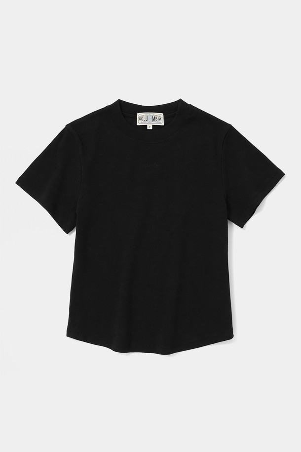 COLUMBIA UNIVERSITY - 반소매 티셔츠 - TINY SCRIPT LOGO WOMEN SLIM-FIT S/S T-SHIRTS 블랙