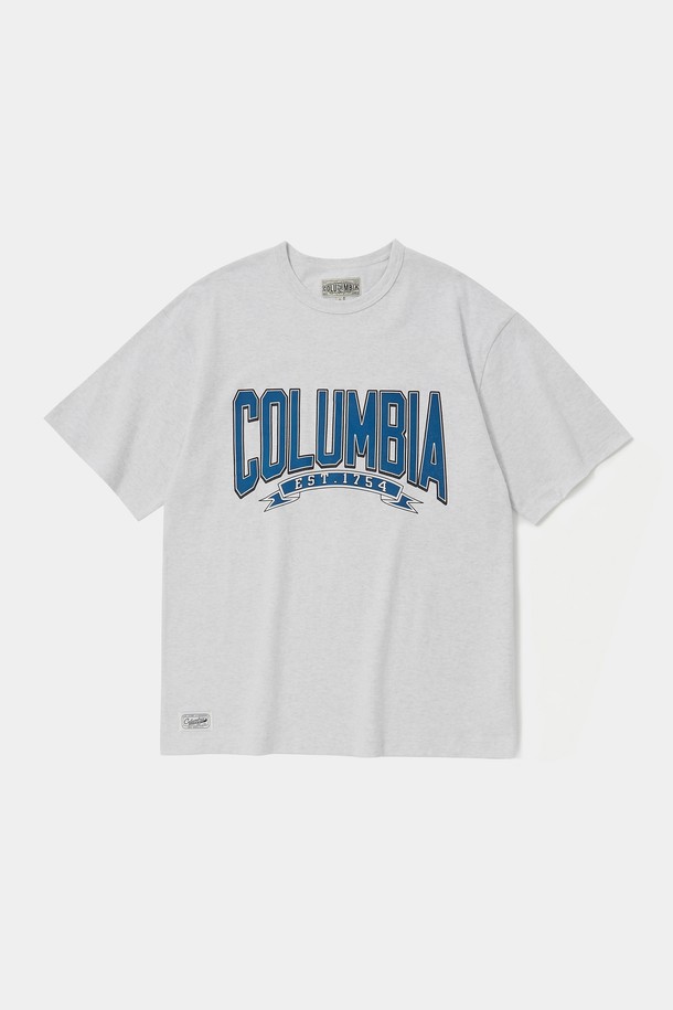 COLUMBIA UNIVERSITY - 반팔티셔츠 - CU 80S VINTAGE CRACK LOGO S/S T-SHIRTS 라이트멜란지