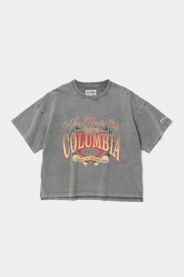 COLUMBIA UNIVERSITY - 반팔티셔츠 - CU CAMPUS MINERAL WASHED WOMEN S/S T-SHIRTS 그레이