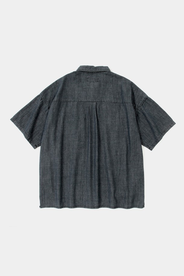 COLUMBIA UNIVERSITY - 반팔셔츠 - SL-LABEL BIG POCKET DENIM S/S SHIRTS 블랙데님