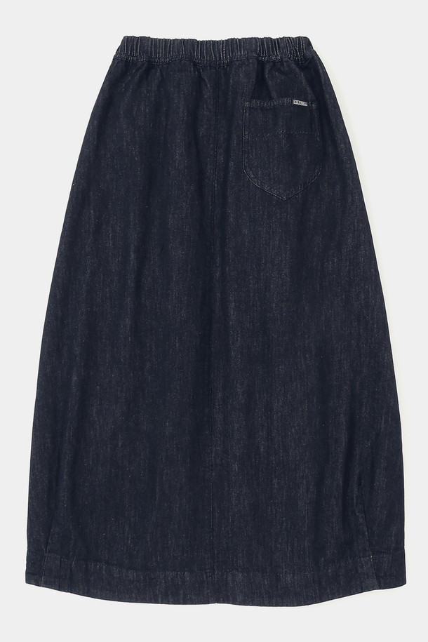 COLUMBIA UNIVERSITY - 롱스커트 - ALL-ROUND PLEATS DENIM LONG SKIRTS 인디고데님