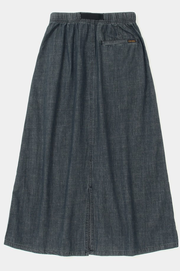 COLUMBIA UNIVERSITY - 롱스커트 - COLUMBIA TRAJAN LABEL BELTED DENIM LONG SKIRTS 블랙데님