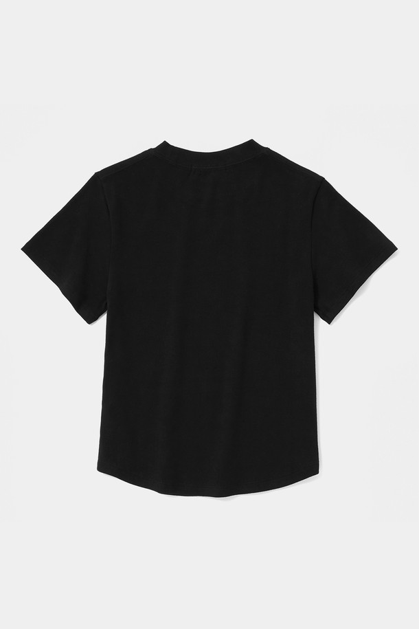 COLUMBIA UNIVERSITY - 반소매 티셔츠 - TINY SCRIPT LOGO WOMEN SLIM-FIT S/S T-SHIRTS 블랙