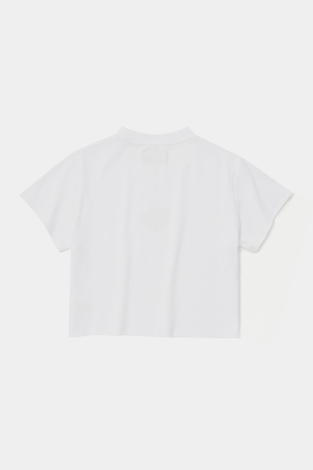 COLUMBIA UNIVERSITY - 반소매 티셔츠 - CU BIG SCRIPT WOMEN CROP S/S T-SHIRTS 화이트