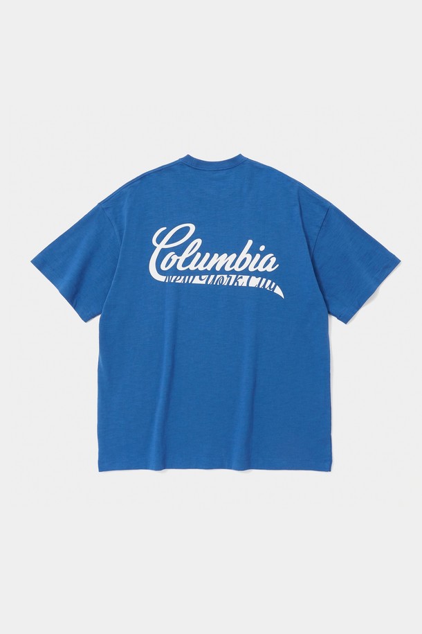 ★★Columbia★★ CU BIG WAVE LOGO SS TSHIRTS BLUE CIW2UTST87 COLUMBIA UNIVERSITY] CU BIG WAVE LOGO S/S T-SHIRTS 블루