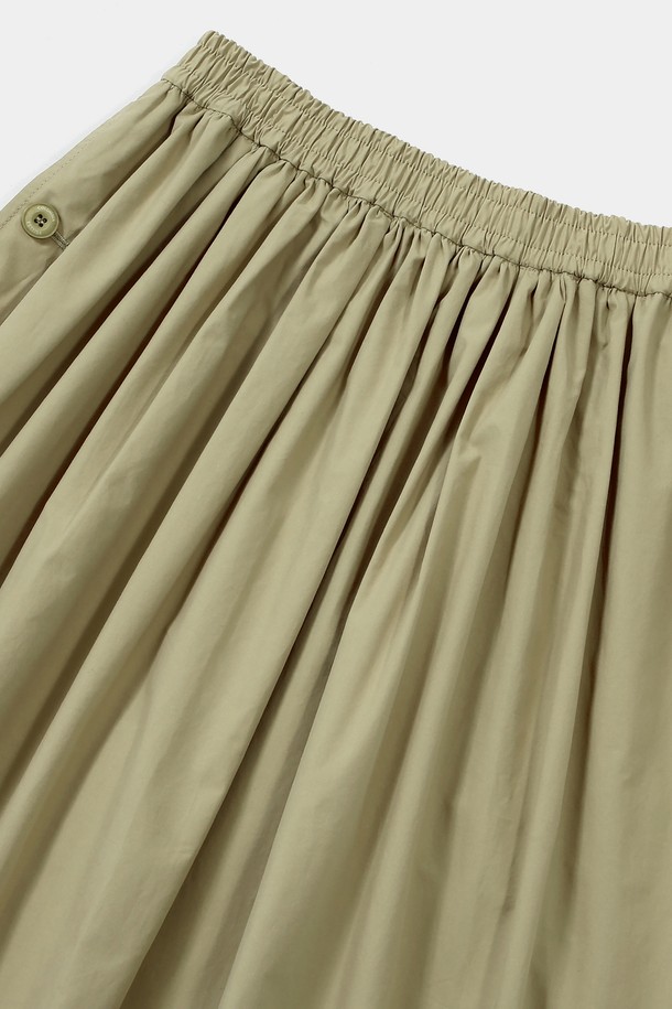 COLUMBIA UNIVERSITY - 롱스커트 - ALL-ROUND PLEATS COTTON LONG SKIRTS 베이지