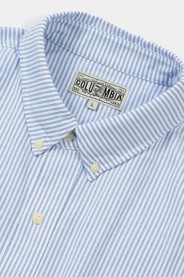 COLUMBIA UNIVERSITY - 반팔셔츠 - SL-LABEL ONE POCKET OXFORD S/S SHIRTS 블루스트라이프
