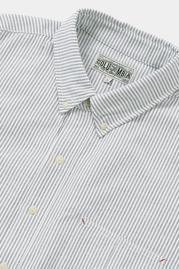 COLUMBIA UNIVERSITY - 반팔셔츠 - SL-LABEL ONE POCKET OXFORD S/S SHIRTS 그레이스트라이프