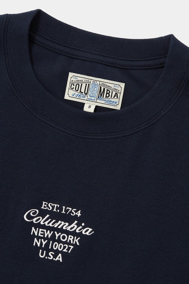 COLUMBIA UNIVERSITY - 반소매 티셔츠 - CU BIG SCRIPT WOMEN CROP S/S T-SHIRTS 크라운네이비