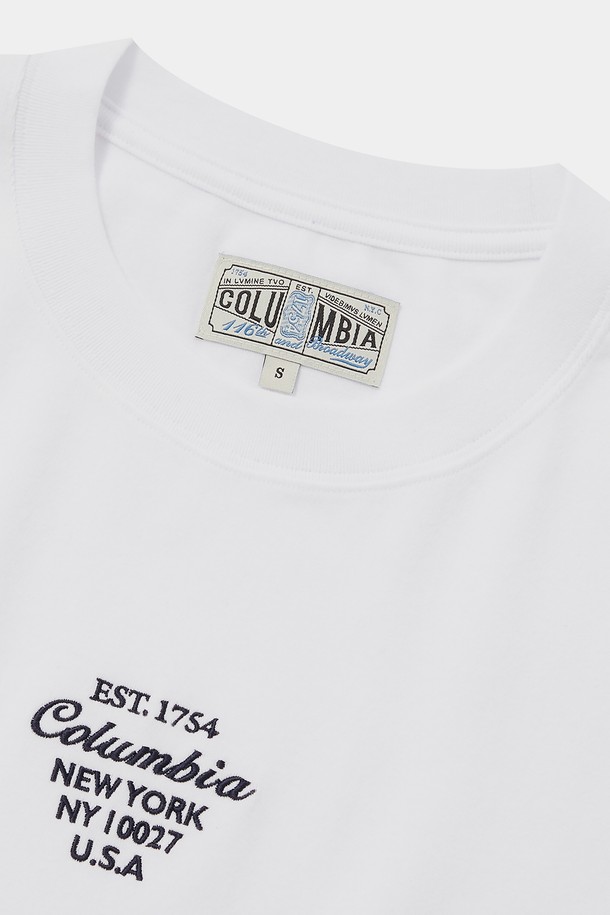 COLUMBIA UNIVERSITY - 반소매 티셔츠 - CU BIG SCRIPT WOMEN CROP S/S T-SHIRTS 화이트