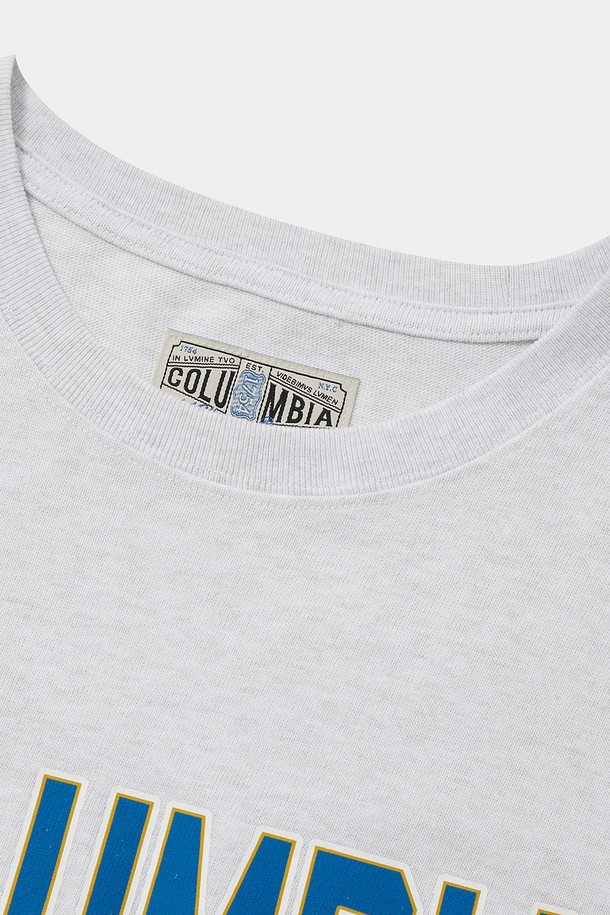 COLUMBIA UNIVERSITY - 반소매 티셔츠 - CU 80S VINTAGE CRACK LOGO WOMEN S/S T-SHIRTS 라이트멜란지