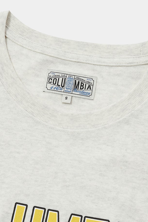 COLUMBIA UNIVERSITY - 반소매 티셔츠 - CU 80S VINTAGE CRACK LOGO WOMEN S/S T-SHIRTS 오트밀