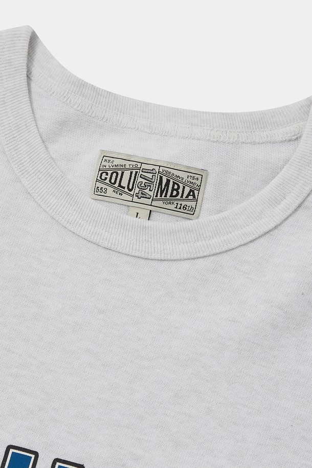 COLUMBIA UNIVERSITY - 반팔티셔츠 - CU 80S VINTAGE CRACK LOGO S/S T-SHIRTS 라이트멜란지