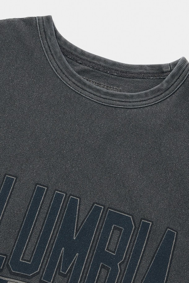 COLUMBIA UNIVERSITY - 반팔티셔츠 - CU 80S VINTAGE CRACK LOGO GARAMENTS DYING S/S T-SHIRTS 차콜