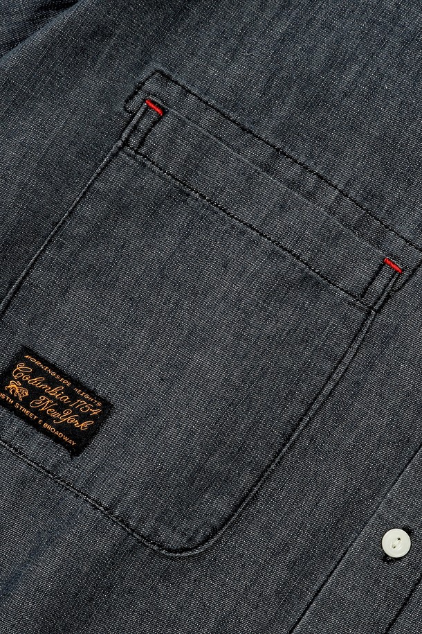 COLUMBIA UNIVERSITY - 반팔셔츠 - SL-LABEL BIG POCKET DENIM S/S SHIRTS 블랙데님